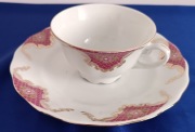 PORCELANA KAROLINA FINE ROYAL PORCELAIN TALERZ DESEROWY FILIŻANKA