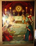 OBRAZ OLEODRUK CHRYSTUS W GROBIE 19 wiek