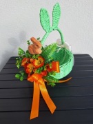 Stroik do koszyczka z zajączkiem,  Dekoracja koszyczka wielkanocnego 