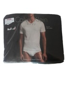 CALVIN KLEIN 3 szt T-shirt CZARNE Slim Fit V-Neck rozmiar M 