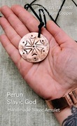 Unikat ręczna robota naszyjnik męski Perun Słowiański amulet siły100% miedź