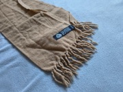 szalik szal jasny brąz brązowy 100% wełna dziewicza (nowa wełna)