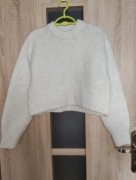 546. Biały kremowy krótki sweterek damski rozmiar XS/S