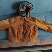 Zamszowa skórzana kurtka L