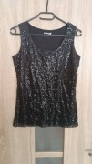 Czarny, cekinowy top damski marki Page XS