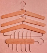 IKEA komplet 4 męskich wieszaków na ubrania + na krawaty