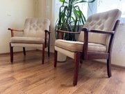 Dwa Fotele retro, skandynawskie, drewniane lata 60-70