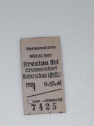Magnes Bilet Waldchen (Boreczek) - Breslau Hbf