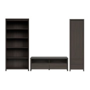 Meble BRW Kaspian wenge – regał + komoda + witryna – stan bdb