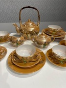 Japońska porcelana serwis iryzowany lata 50 XXw.
