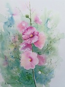 Akwarela obraz na ścianę oryginał Kwiaty 