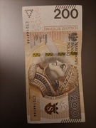 banknot 200 zł z fajnym nr seryjnym