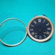 marmurowa tarcza z wąsami,szkłem i podkładem do zegara Francuskiego