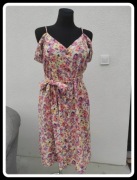 Kolorowa sukienka w kwiatki TU z wiskozy i lnu 46 3XL