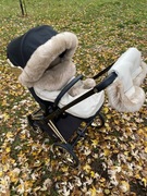 Luksusowy śpiworek do wózka, mufka, kołnierz futro