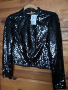 Bluzka damska czarna cekinowa (XS) H&M 