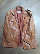 Długa kurtka z prawdziwej skóry