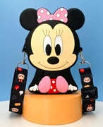 Gumowa torebka Minnie Mouse/ portmonetka na ramię | 14x11 cm, na smyczy