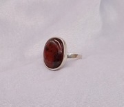 Pierścionek - Srebro i Bursztyn