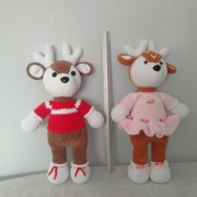Maskotki renifer pluszaki zabawki ręcznie robione szydełko 