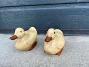 Figurki drewniane dekoracja ozdoba | kaczki (2 sztuki) | vintage