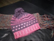 Zestaw zimowy ciepły wełniany czapka i szalik