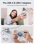 Magnetyczna Ładowarka MagSafe 15W USB-C USB-A Niebieska Aluminium