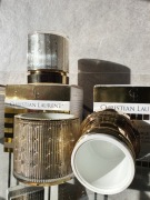 Christian Laurent 3 PUSTE złote pojemniki po kremach - pudełko - szkatułka