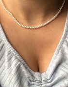naszyjnik wisiorek łańcuszek elegancki delikatny nowy koraliki perła choker