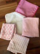 Zestaw 5 szt. Zara Home kocyk poszewka dla dzieci do wózka narzutki różowe