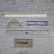 LINIJKI 30 cm - 2 szt. 15 cm. 1 SZT. EKIERKA Z KĄTOMIERZEM. 