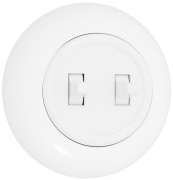 Włącznik światła podwójny z ramką, biały Retro Vintage Loft, EX1W0021