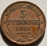 5 FENIGÓW, 1862 r. B, SAKSONIA, NIEMCY