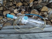 złoty niebieski stojak na butelki vintage 60 lata