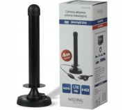 Antena mobilna do TV naziemnej DVBT2 magnes zasilanie USB mistral MI-ANT100