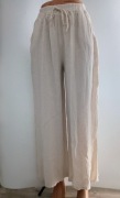 Spodnie lniane beżowe