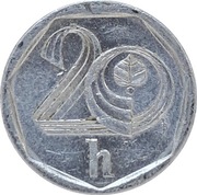 Czechy 20 haleru 1998, KM#2.3