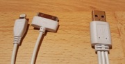 Kabel 2 w 1: USB - Apple 30-pin & Apple Lightning