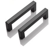 Uchwyty do szafek, szuflad, 140 mm, czarny mat, stal nierdzewna 