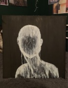 obraz pt. ,,man in society" 50x50cm, akryl na podobraziu