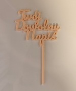 Topper na tort | Dowolny długi napis | Druk 3D | Urodziny Wesele Chrzest