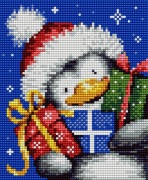 kanwa z nadrukiem  Pingwinek swiateczny