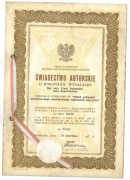 Świadectwo autorskie o dokonaniu wynalazku 1967r. Warszawa