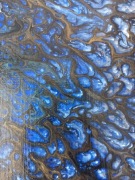 Obraz Hand-made Pouring "Koń w galopie" 50x50 cm Złoto/Niebieski/Granat