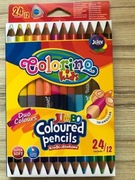 Kredki dla dzieci trójkątne JUMBO dwukolorowe 12 szt./ 24 kolory 