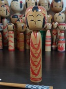 Kokeshi vintage tradycyjna japońska lalka 24 cm sygnowana Tohoku