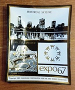 Szklana taca, vintige, szkło - Expo 67 - Kanada 1963 Montreal Skyline