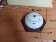 plafon sufitowy retro lampa sufitowa porcelana drewno PRL klasyczna