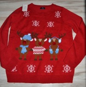 110^ F&F Świąteczny sweter Reniferki 40/42