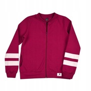 Bluza rozpinana z paskami na rękawach i kieszeniami bordowa roz. 128